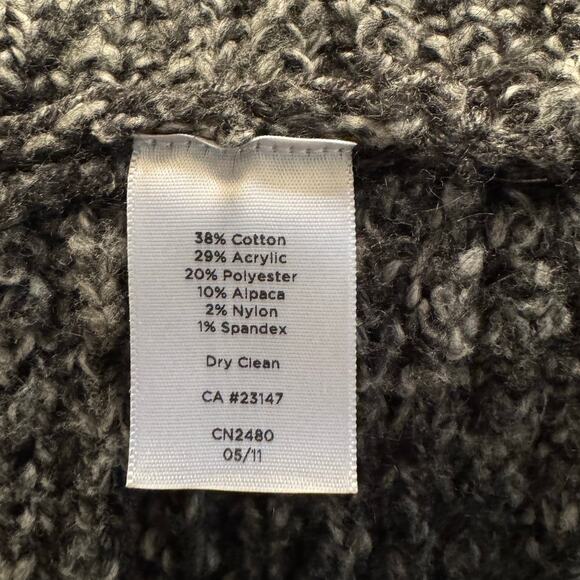 Talbots Black Ivory Cocoon Cardigan 3X – Cozy Knit Open Front - Picture 7 of 8